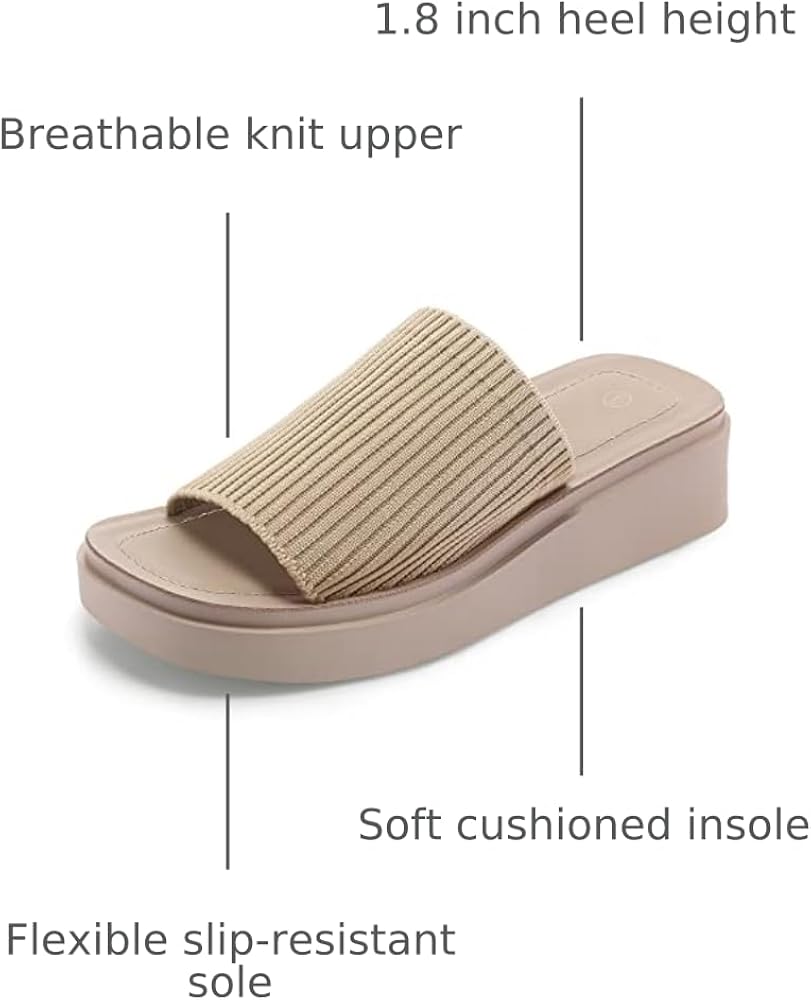 Amazon.com | mysoft Women's Platform Sandals 1.8 Inch Slip